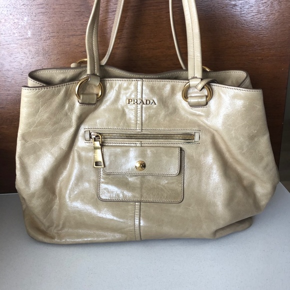 Prada Tan Leather Tote Bag - Picture 2 of 7